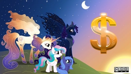 My Little Pony fan art with dollar sign