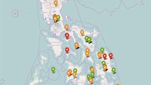 Map of tweets in Haiti for disaster relief efforts