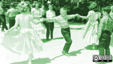 Kids doing a line dance