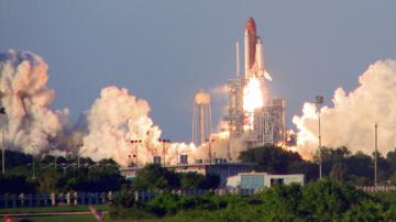 space shuttle launching